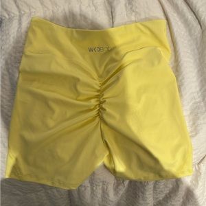 Yellow scrunch butt wicked weasel wicked bod atheltic shorts